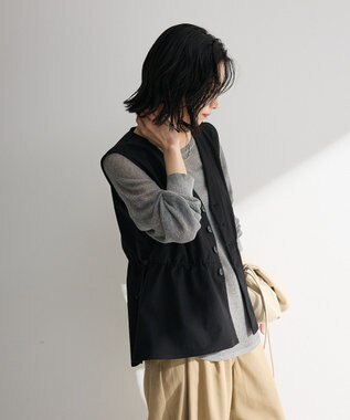 Green Parks ドロストフレアベスト Black