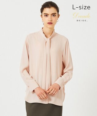 BEIGE， 【L-size】EVA / ボウタイロングスリーブ ブラウス Nude