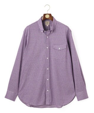 J.PRESS MEN 【KING SIZE】ギンガムチェック コットンネルジャージシャツ