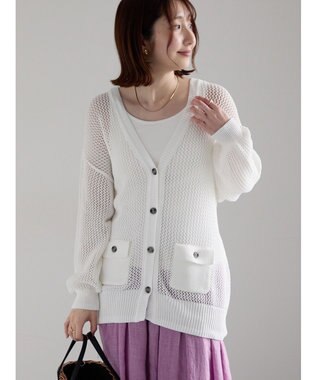 Te chichi メッシュミドルカーディガン
