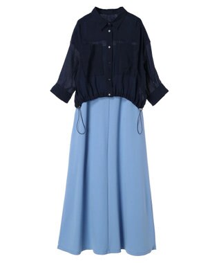 YECCA VECCA 【2点SET】シアーシャツ×Aラインキャミワンピース Beige