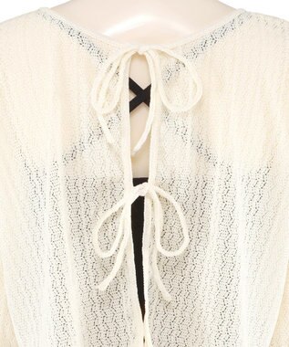 San-ai Resort（三愛水着楽園） 【WEB限定】ニットレーストップス付き4点セット水着 オフホワイト