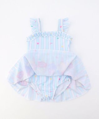 ANY KIDS 【UVカット】フリルワンピース水着 サックスブルー×アイス