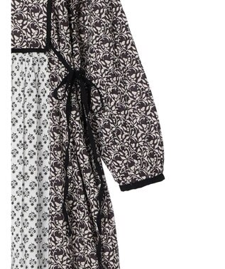 CRAFT STANDARD BOUTIQUE インド綿混エスニック切替ワンピース Charcoal Gray