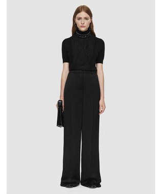 テクスチャードビスコース　ワイドトラウザーズ