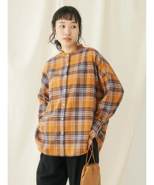 CRAFT STANDARD BOUTIQUE チェックバンドカラーサークルブラウス Yellow