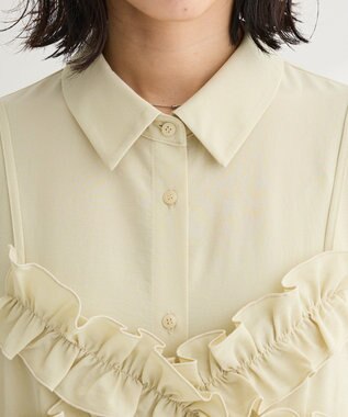 Green Parks ＳＥＴ２点フリルビスチェ＋シャツワンピース Light Khaki