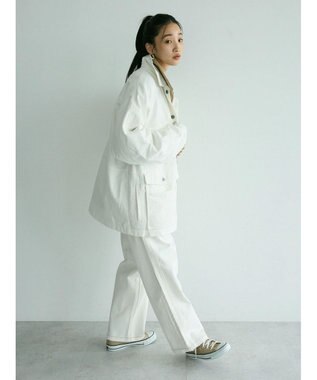 CRAFT STANDARD BOUTIQUE 【ユニセックス】ホワイトデニム2タックワイドテーパードパンツ White