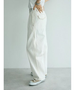 CRAFT STANDARD BOUTIQUE 【ユニセックス】ホワイトデニム2タックワイドテーパードパンツ White