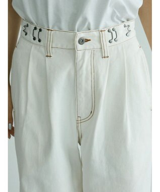 CRAFT STANDARD BOUTIQUE 【ユニセックス】ホワイトデニム2タックワイドテーパードパンツ White