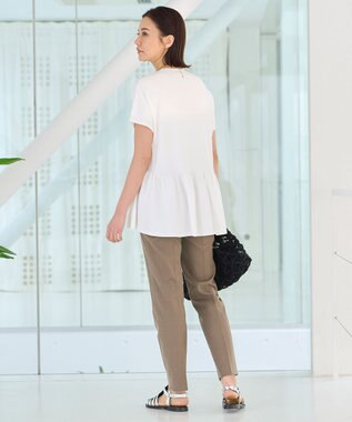 自由区 L 【接触冷感/UVカット/吸水速乾/洗える】シェルタリングドライオックス テーパードパンツ ブラウン系