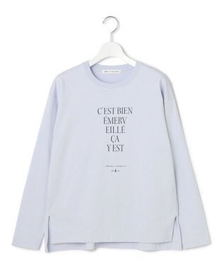 23区 【洗える】レタープリント ロンTEE サックスブルー系