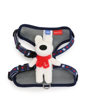 PET PARADISE リサとガスパール マスコット付きハーネス 《ハート柄》 ３Ｓ ネイビー