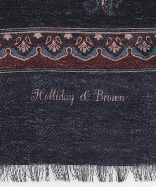 JOSEPH ABBOUD 【イタリア製】ペイズリーモチーフ ストール ネイビー系6