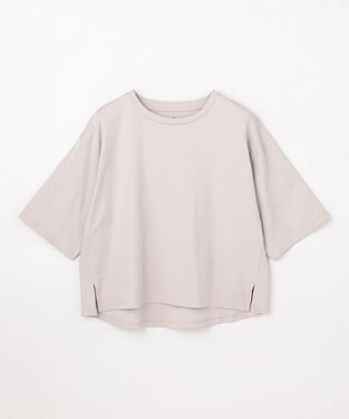 ANY 【Sサイズあり】オーガニックコットンスムース5分袖Tシャツ グレージュ