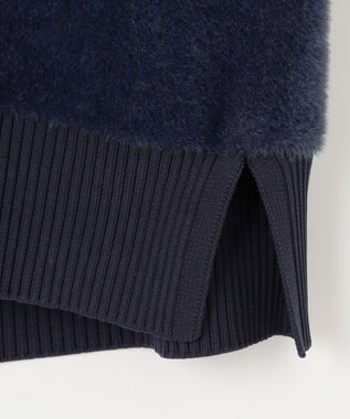 組曲 ナイロンファーニット カーディガン ネイビー系