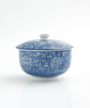 たち吉 【たち吉】染牡丹蓋付お茶呑茶碗〈５客〉美濃焼 ブルー