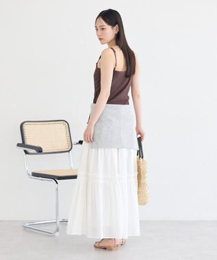 earth music&ecology カップ付レースキャミソール Brown