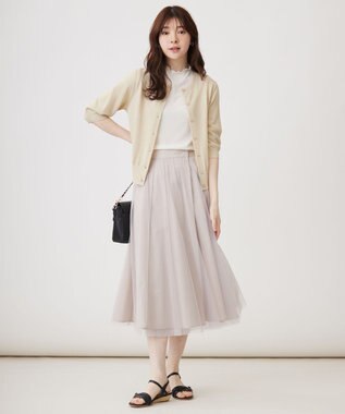 ANY SIS 【接触冷感 / UVケア】ハーフスリーブ カーディガン シャンパン