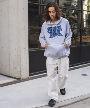 WEGO ヘビーウエイトグラフィティプルパーカー グレー