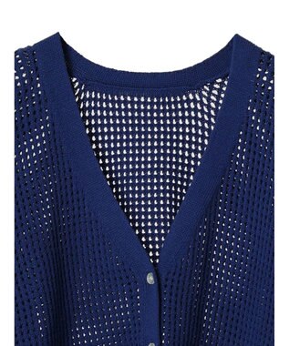 AMERICAN HOLIC ２ＷＡＹメッシュ編みニットカーディガン Blue