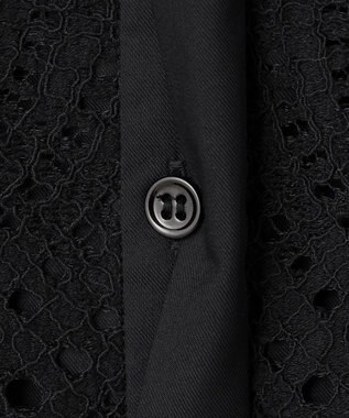 ICB L 【洗える】 レースコンビブラウス ブラック系