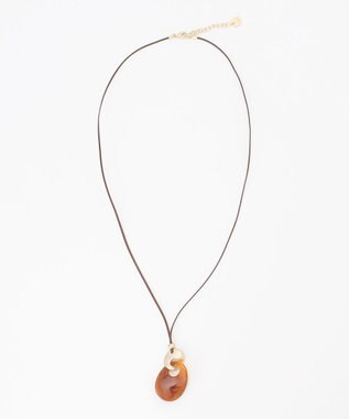 J.PRESS LADIES マーブルカーブ ネックレス ブラウン系