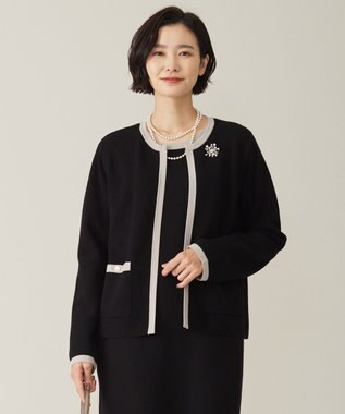 J.PRESS LADIES クリスタルパール ブローチ シルバー系