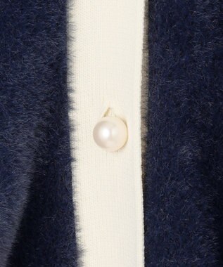 組曲 ナイロンファーニット カーディガン ネイビー系