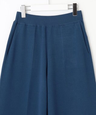 自由区 S 【セットアップ対応・洗える】レーヨンストレッチニットワイド パンツ リッツブルー系