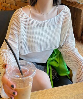 WEGO ラメショートニットプルオーバー ホワイト