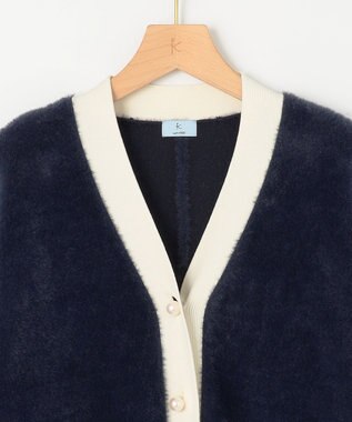 組曲 ナイロンファーニット カーディガン ネイビー系