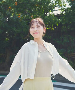 Feroux 【洗える】ショート丈ドロスト シャツ