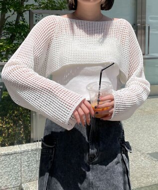 WEGO ラメショートニットプルオーバー ホワイト