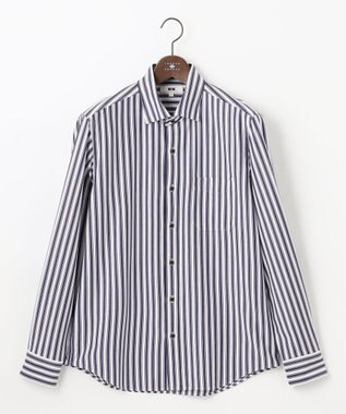 JOSEPH ABBOUD 【キングサイズ・快適な着心地・イージーケア】コンフォートジャージー ストライプ シャツ パープル系5