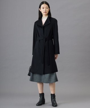 J.PRESS LADIES L Super150sAZAMIビーバー スタンドカラー コート ブラック系