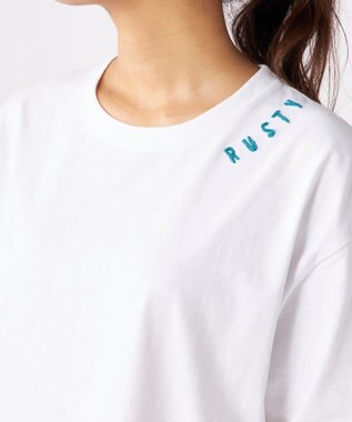 OP／FILA 【RUSTY】ニコちゃん×刺しゅう半袖Tシャツ ホワイト×ブルー