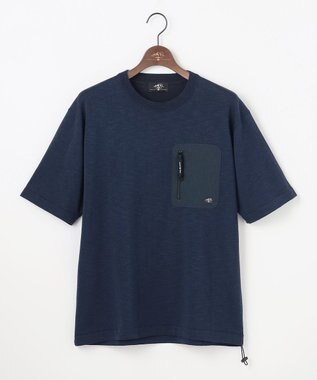 JOSEPH ABBOUD MOUNTAIN 【サステイナブル】オーガニックコットンアセテート ニットＴシャツ ネイビー系