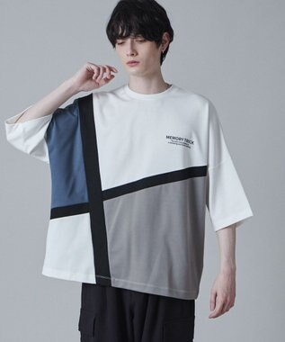 WEGO ドルマンポンチカラーブロックT（S） ブルー