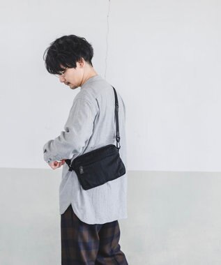 YUSHI RiVER - SHOULDER POUCH ショルダーポーチ  シワ加工 ブラック