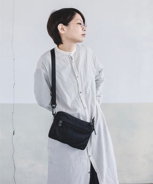 YUSHI RiVER - SHOULDER POUCH ショルダーポーチ  シワ加工 ブラック