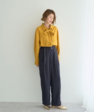 YECCA VECCA 2wayボウタイシャツ Mustard