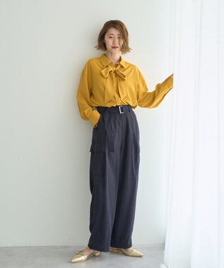 YECCA VECCA 2wayボウタイシャツ Mustard