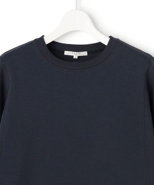 23区 【SLOW/一部店舗限定】ライトダンボール ドロストデザイン カットソー グレイッシュネイビー