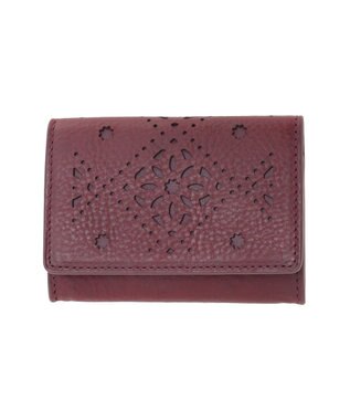 genten アーガイルカットワーク 小銭入れ ワイン