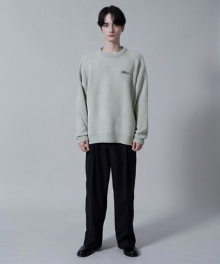 WEGO ベロアモールワンポイントプルオーバー ライトグレー