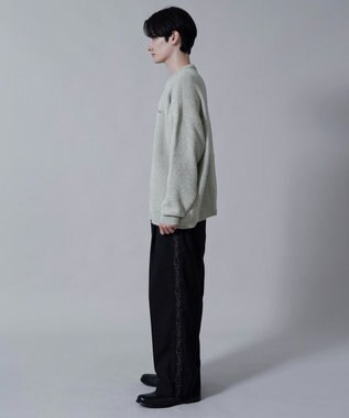 WEGO ベロアモールワンポイントプルオーバー ライトグレー