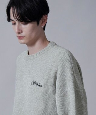 WEGO ベロアモールワンポイントプルオーバー ライトグレー