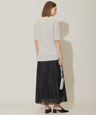 ICB 【洗える】シアープリーツオーガン スカート ブラック系