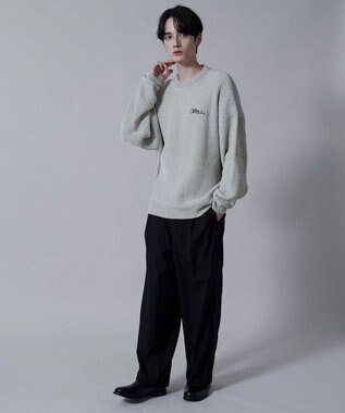 WEGO ベロアモールワンポイントプルオーバー ライトグレー